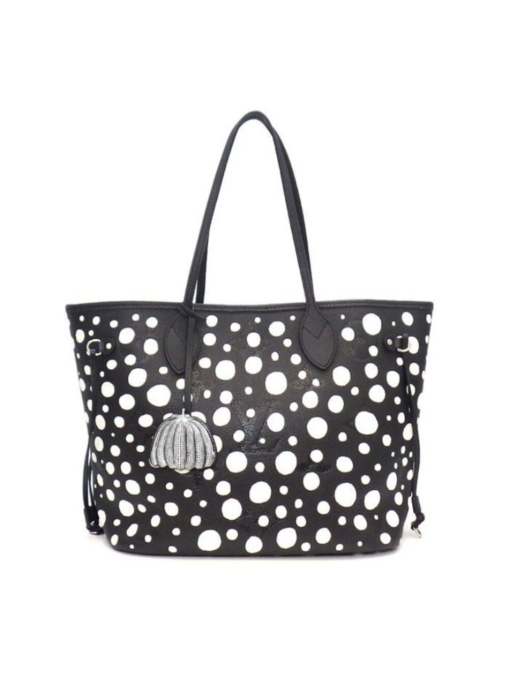 Louis Vuitton Tote Bag LV Yk Neverfull MM Yayoi Kusama Black White Monogram